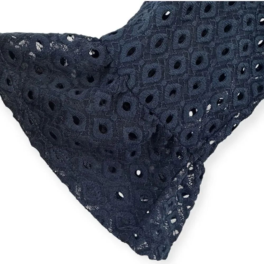 Rabbit Rabbit Rabbit Designs Navy Lace Crochet Ruffle Dress Size Large - Picture 3 of 5